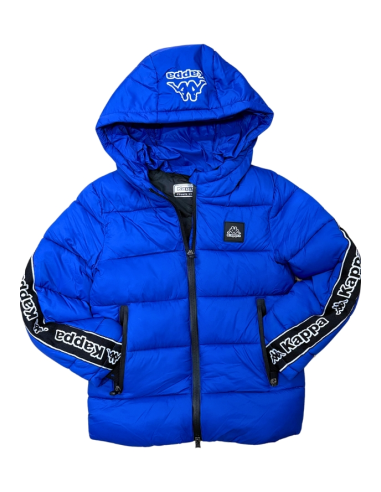 Piumino Kappa da Bambino Blu Elettrico con Cappuccio  - Vendita Moda s 2