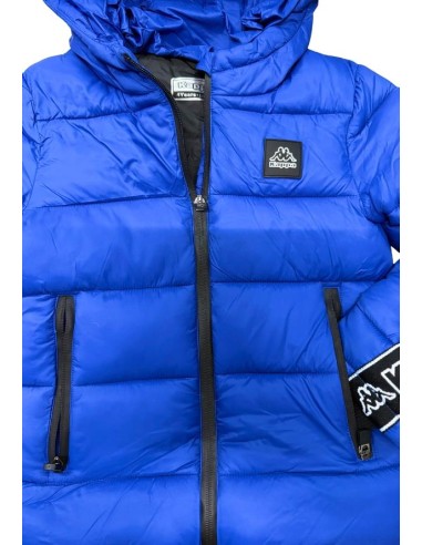 Piumino Kappa da Bambino Blu Elettrico con Cappuccio  - Vendita Moda s 2