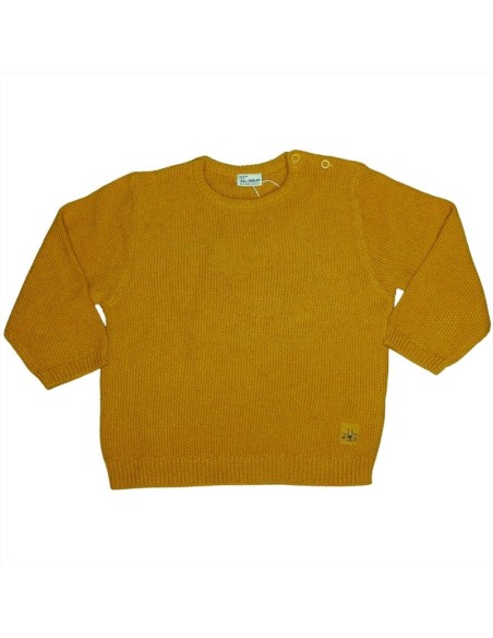 Maglioncino Neonato Senape con Dettaglio Baffi di Felino  - Vendita Mo