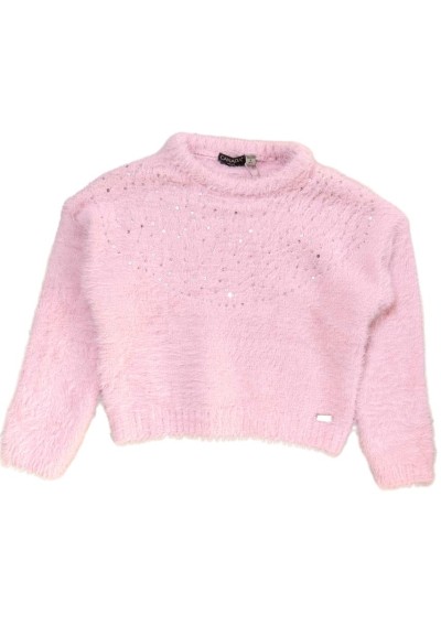 Maglione bambina ragazza con strass rosa  - Vendita Moda sportiva