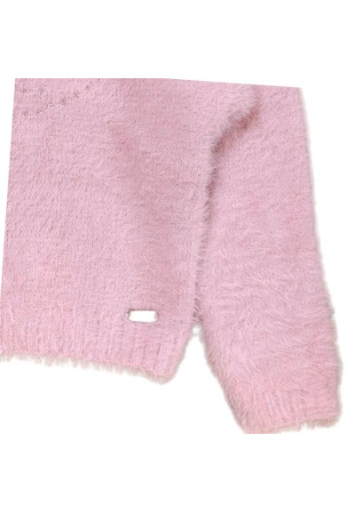 Maglione bambina ragazza con strass rosa  - Vendita Moda sportiva