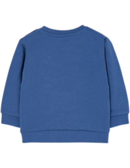 Felpa Losan Blu Skate Bear -Cotone Felpato con Bottoni  - Vendita Moda