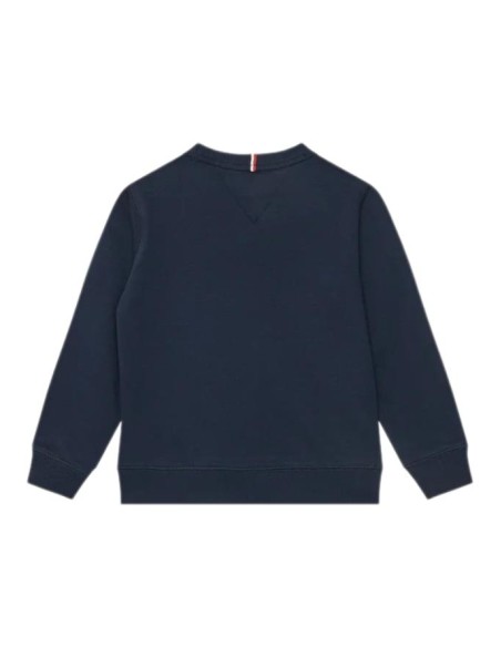 Felpa ragazzi unisex Tommy Hilfiger cotone spugna blu.  - Vendita Moda