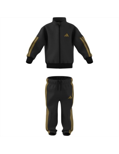 Tutina zip unisex neonato Adidas con iconiche 3 strisce oro  - Vendita