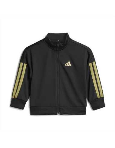 Tutina zip unisex neonato Adidas con iconiche 3 strisce oro  - Vendita 2