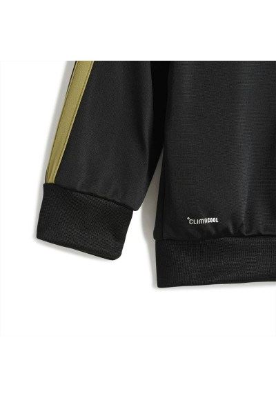 Tutina zip unisex neonato Adidas con iconiche 3 strisce oro  - Vendita