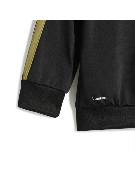 Tutina zip unisex neonato Adidas con iconiche 3 strisce oro  - Vendita