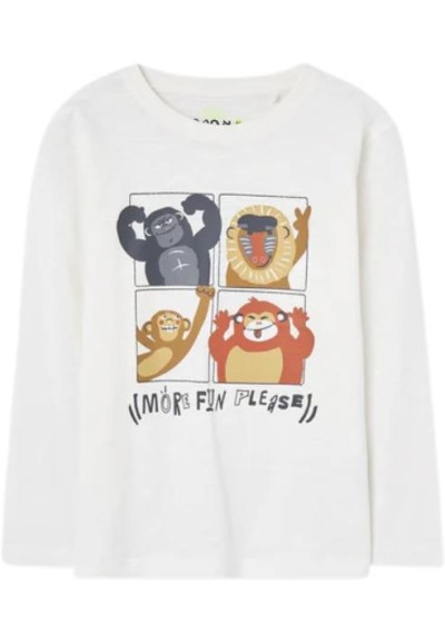 Maglietta Losan Manica Lunga “More Fun Please” in cotone jersey - bamb