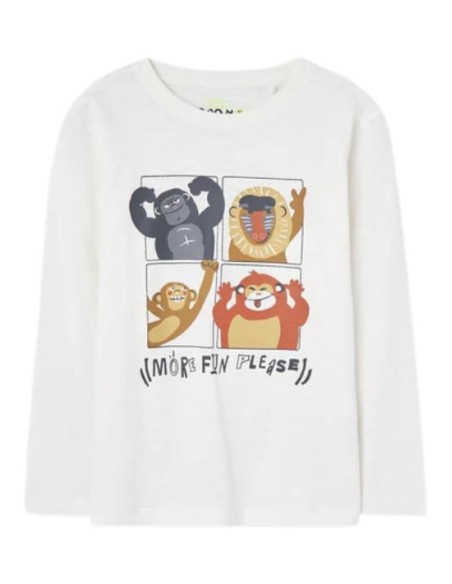 Maglietta Losan Manica Lunga “More Fun Please” in cotone jersey - bamb