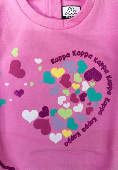 Tuta rosa da Bambina con Cuori Magici Kappa  - Vendita Moda sportiva