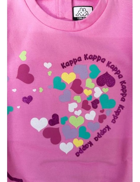 Tuta rosa da Bambina con Cuori Magici Kappa  - Vendita Moda sportiva