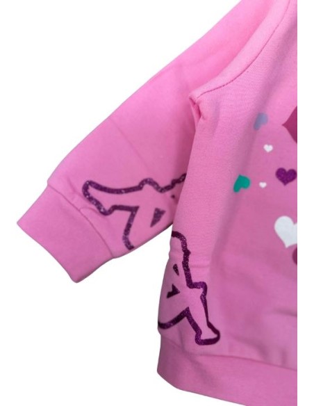 Tuta rosa da Bambina con Cuori Magici Kappa  - Vendita Moda sportiva