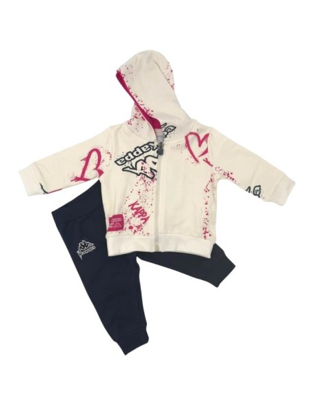Tuta sportiva Kappa bambina con cappuccio, stile urbano e comfort felp