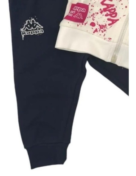 Tuta sportiva Kappa bambina con cappuccio, stile urbano e comfort felp