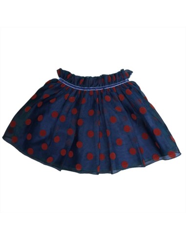 Gonna bimba blu scuro in Tulle con Pois Rossi  - Vendita online | GBMs