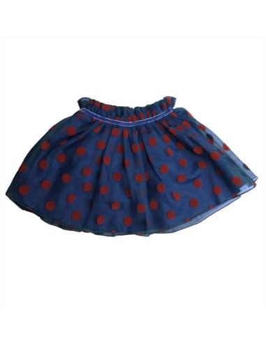Gonna bimba blu scuro in Tulle con Pois Rossi  - Vendita online | GBMs 2