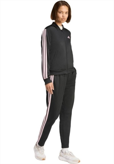Tuta adidas da Donna Nera, 3 Strisce Rosa W ESS 3S TS  - Vendita Moda 