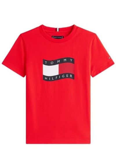 T-Shirt Tommy Hilfiger wavy flag, Bambino e Ragazzo in Cotone  - Vendi