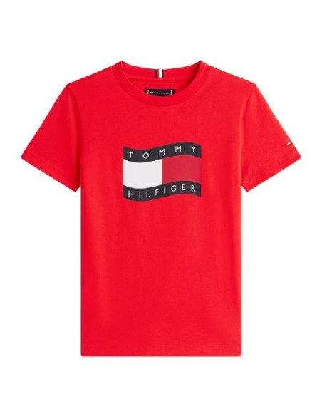T-Shirt Tommy Hilfiger wavy flag, Bambino e Ragazzo in Cotone  - Vendi