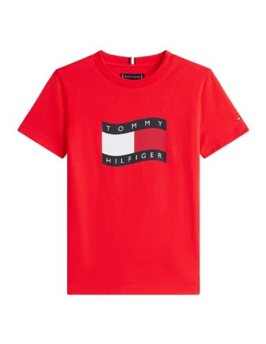 T-Shirt Tommy Hilfiger wavy flag, Bambino e Ragazzo in Cotone  - Vendi