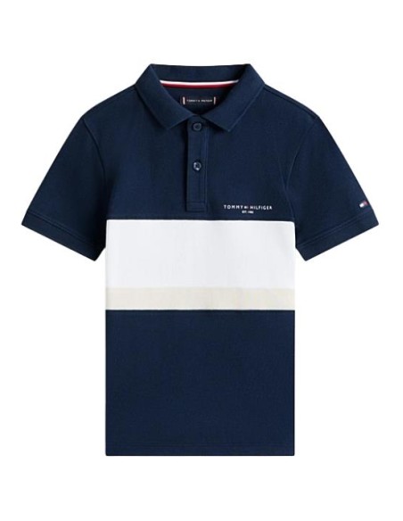 Polo Tommy Hilfiger mini corp emb clrblock da Ragazzo, Stile iconico p