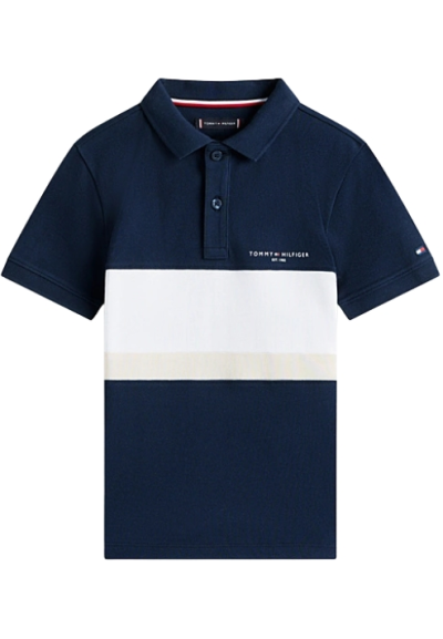 Polo Tommy Hilfiger mini corp emb clrblock da Ragazzo, Stile iconico p