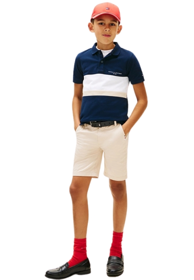 Polo Tommy Hilfiger mini corp emb clrblock da Ragazzo, Stile iconico p