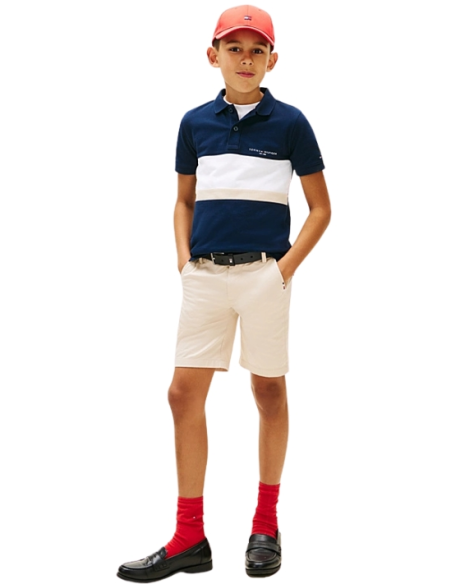 Polo Tommy Hilfiger mini corp emb clrblock da Ragazzo, Stile iconico p