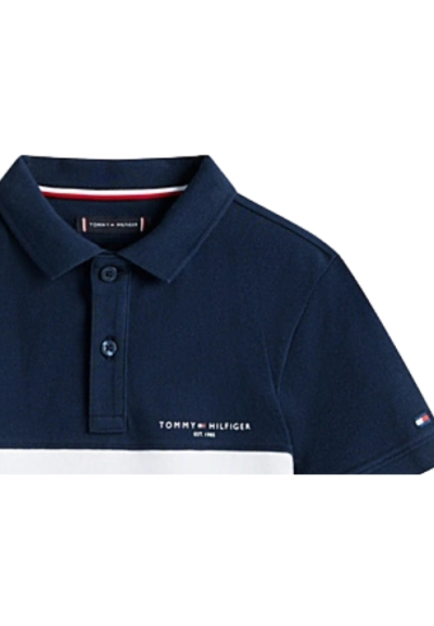 Polo Tommy Hilfiger mini corp emb clrblock da Ragazzo, Stile iconico p