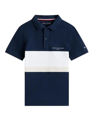 Polo Tommy Hilfiger mini corp emb clrblock da Ragazzo, Stile iconico p