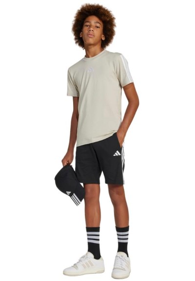 Pantaloncino adidas sportivo, ragazzi nero 3 Strisce Laterali.  - Vend