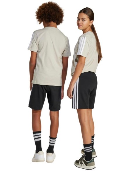 Pantaloncino adidas sportivo, ragazzi nero 3 Strisce Laterali.  - Vend