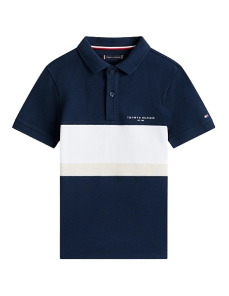 Polo Tommy Hilfiger mini corp emb clrblock da Ragazzo, Stile iconico p