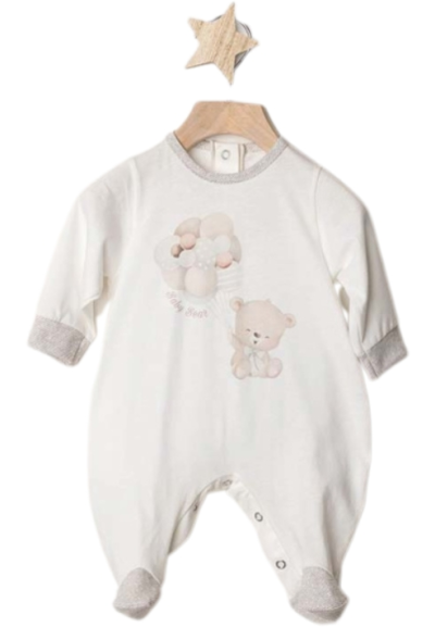 Tutina neonato in jersey con stampa orsacchiotto Gary  - Vendita Moda 