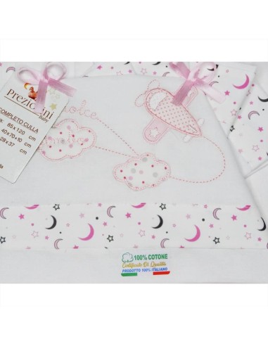 Lenzuolini bambina 3 pezzi rosa nuvole  - Vendita Moda sportiva 2
