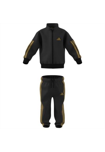 Tutina zip unisex neonato Adidas con iconiche 3 strisce oro  - Vendita