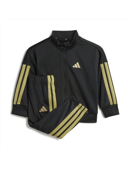 Tutina zip unisex neonato Adidas con iconiche 3 strisce oro  - Vendita