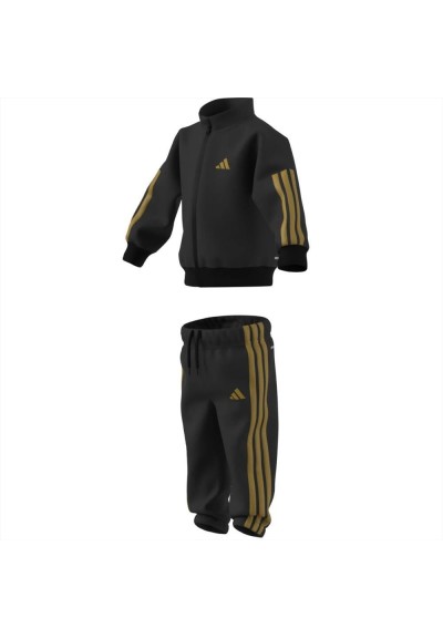 Tutina zip unisex neonato Adidas con iconiche 3 strisce oro  - Vendita