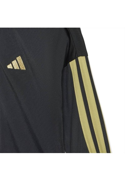 Tutina zip unisex neonato Adidas con iconiche 3 strisce oro  - Vendita