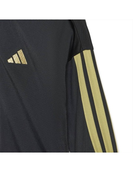 Tutina zip unisex neonato Adidas con iconiche 3 strisce oro  - Vendita