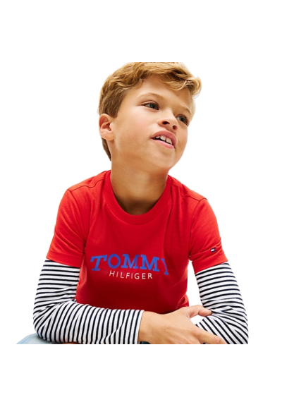 T-Shirt Tommy Hilfiger Bambino e Ragazzo Monogram Graphic Cotone  - Ve