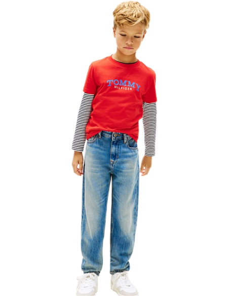T-Shirt Tommy Hilfiger Bambino e Ragazzo Monogram Graphic Cotone  - Ve