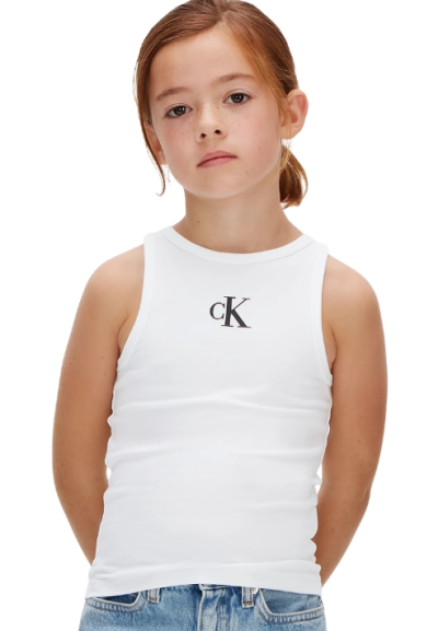 Canotta Calvin Klein Essential White Ragazza  - Vendita Moda sportiva
