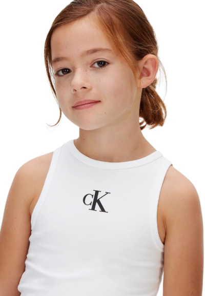 Canotta Calvin Klein Essential White Ragazza  - Vendita Moda sportiva