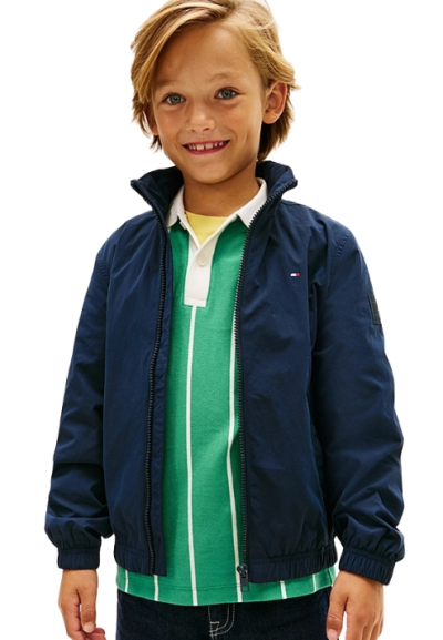 Giubbino Tommy Hilfiger leggero Impermeabile Essential Hooded Zip  - V