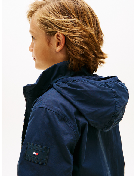 Giubbino Tommy Hilfiger leggero Impermeabile Essential Hooded Zip  - V