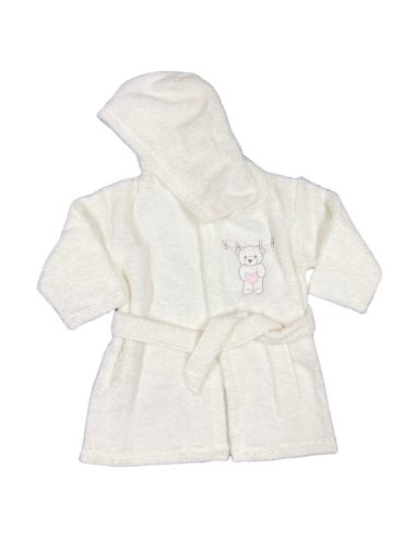 Accappatoio Coccola Orsetta in Spugna Morbida con Cappuccio da Neonata