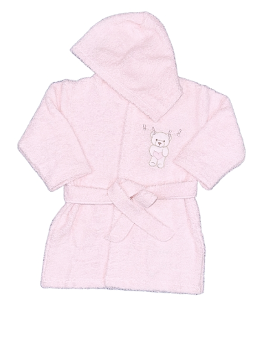 Accappatoio Coccola Orsetta in Spugna Morbida con Cappuccio da Neonata