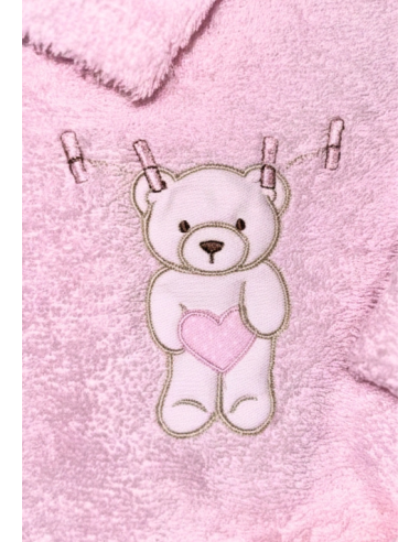 Accappatoio Coccola Orsetta in Spugna Morbida con Cappuccio da Neonata 2