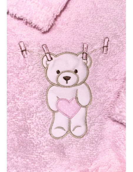 Accappatoio Coccola Orsetta in Spugna Morbida con Cappuccio da Neonata
